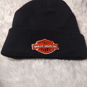 Harley-Davidson Black Beanie Vintage/90s/Great Shape/ Hat See Pics